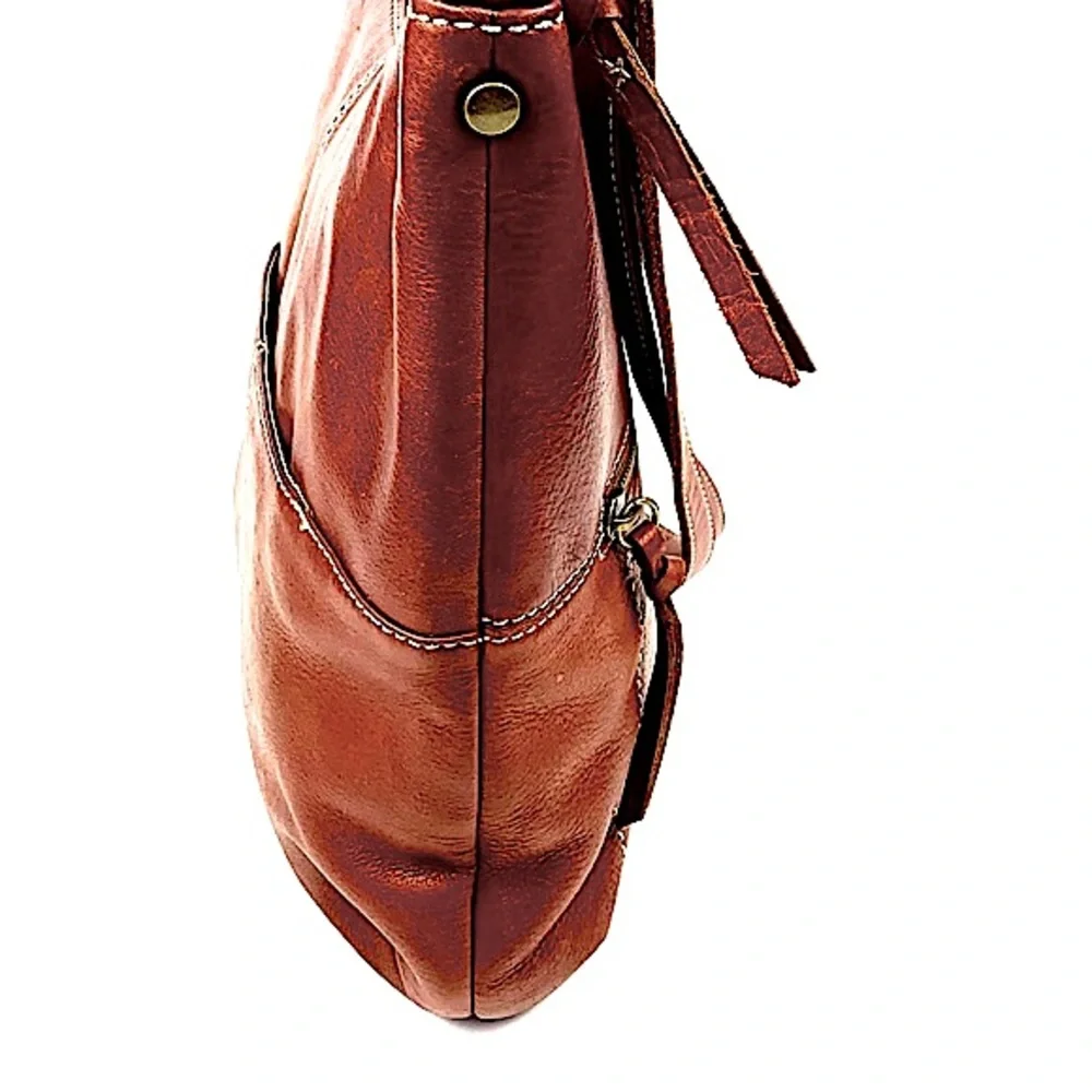 Margot Saddle Brown  Leather Crossbody Shoulder Bag